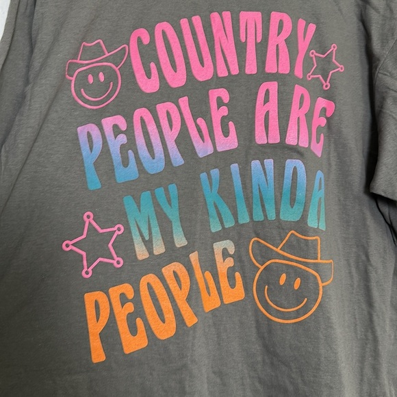 Women’s L/XL Short Sleeve Top NWT Cowboy Smiley Face Rodeo Western Festival - Picture 4 of 8